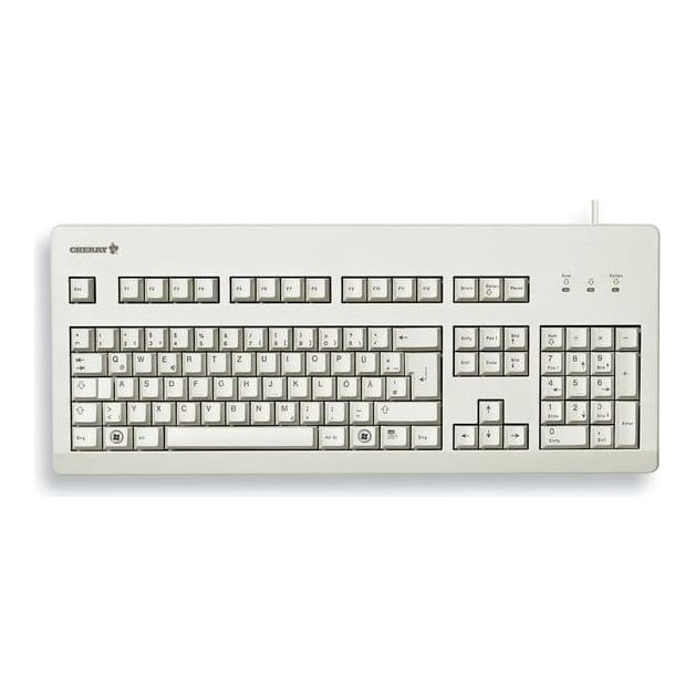 CHERRY G80-3000, Full-size (100%), Wired, USB, Mechanical, QWERTY, Grey