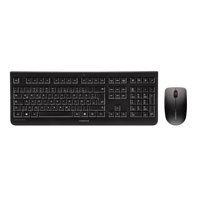 CHERRY DW 3000, Full-size (100%), Wireless, RF Wireless, AZERTY, Black, Mouse included