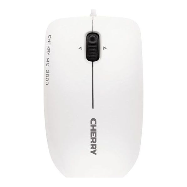 CHERRY MC 2000 Corded Mouse with Tilt Wheel, Pale Grey, USB, Ambidextrous, IR LED, USB Type-A, 1600 DPI, Grey