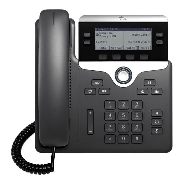 Cisco 7821, IP Phone, Black, Silver, Wired handset, Polycarbonate, Desk/Wall, 2 lines