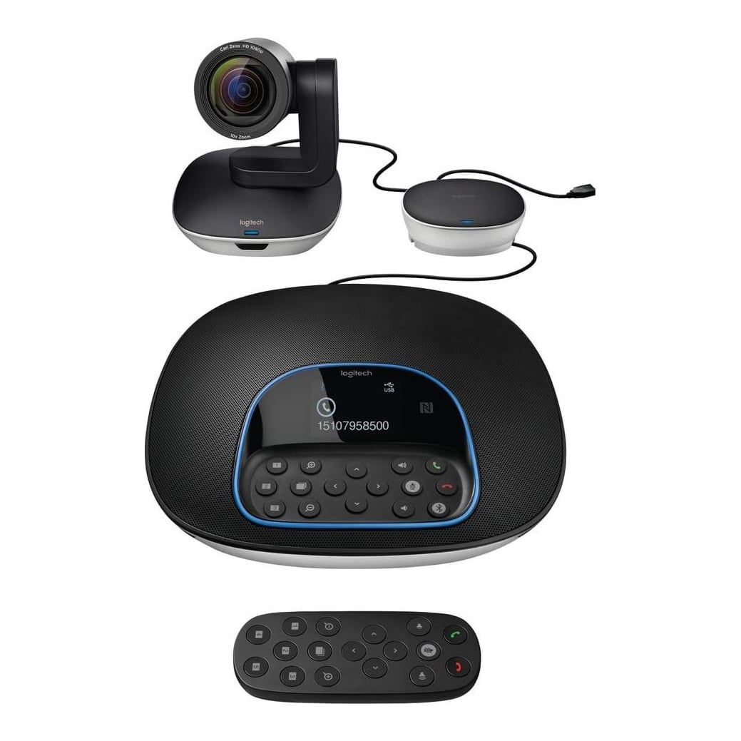 Logitech Group, Group video conferencing system, Full HD, 30 fps, 90°, 10x, Black, Grey
