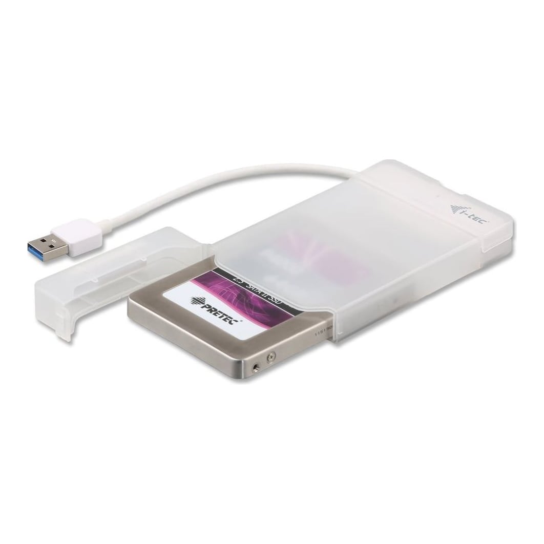i-tec MySafe USB 3.0 Easy 2.5" External Case – White, HDD/SSD enclosure, 2.5", Serial ATA, Serial ATA II, Serial ATA III, 5 Gbit/s, USB connectivity, White