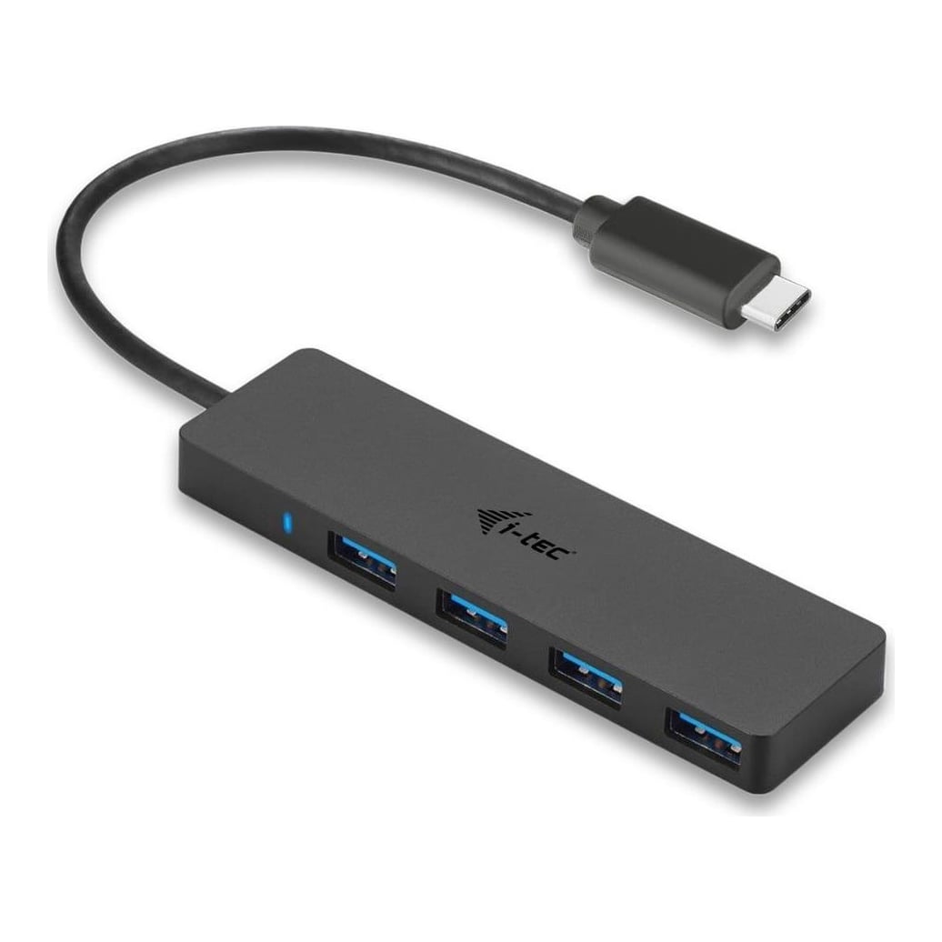 i-tec Advance USB-C Slim Passive HUB 4 Port, USB 3.2 Gen 2 (3.1 Gen 2) Type-C, USB 3.2 Gen 1 (3.1 Gen 1) Type-A, 5000 Mbit/s, Black, 0.2 m, Apple MacBook 2015, Chromebook Pixel 2015, Acer Switch Alpha 12, Dell XPS 13, HP EliteBook Folio G