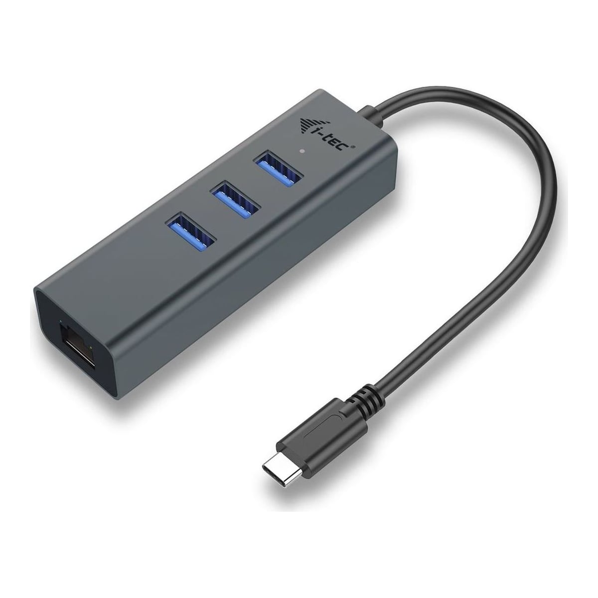 i-tec Metal USB-C HUB 3 Port + Gigabit Ethernet Adapter, Grey, LAN, Realtek 0411, Realtek 8153, 96 mm, 30 mm, 21 mm