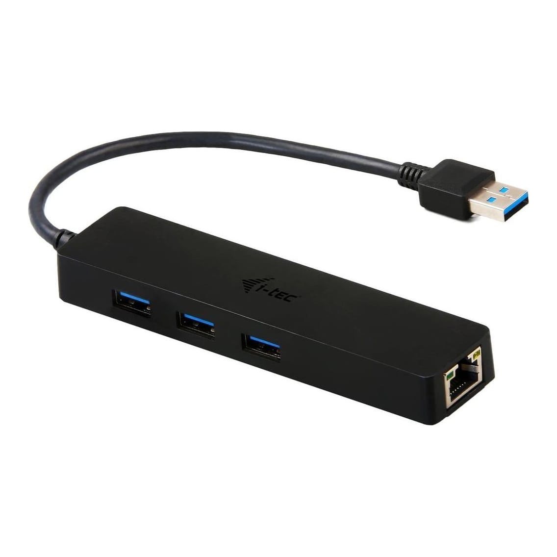 i-tec Advance USB 3.0 Slim HUB 3 Port + Gigabit Ethernet Adapter, Black, VIA VL813, ASIX AS88179, 123 mm, 29 mm, 19 mm, 50 g