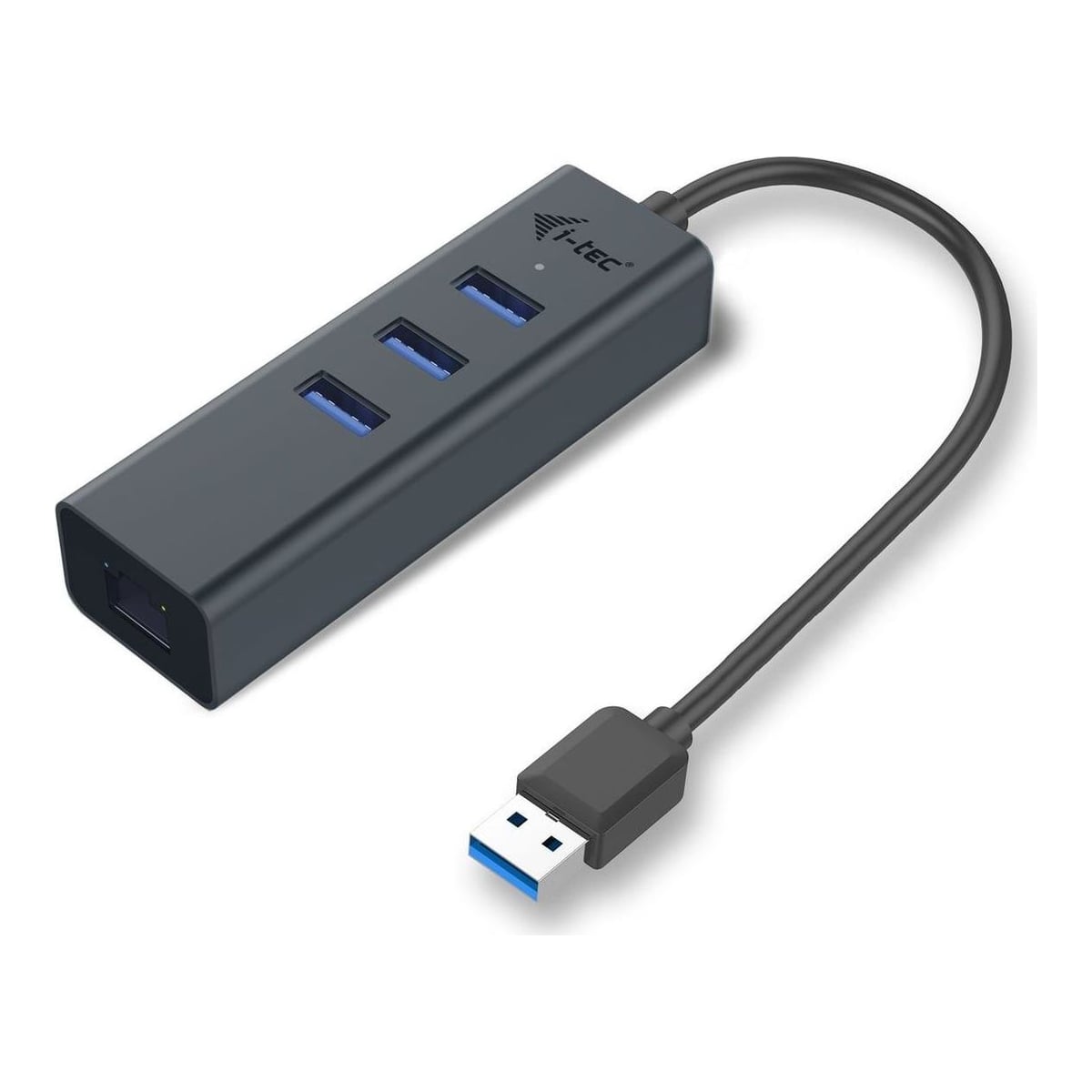 i-tec Metal USB 3.0 HUB 3 Port + Gigabit Ethernet Adapter, USB 3.2 Gen 1 (3.1 Gen 1) Type-A, RJ-45, USB 3.2 Gen 1 (3.1 Gen 1) Type-A, 5000 Mbit/s, Grey, Metal, Link
