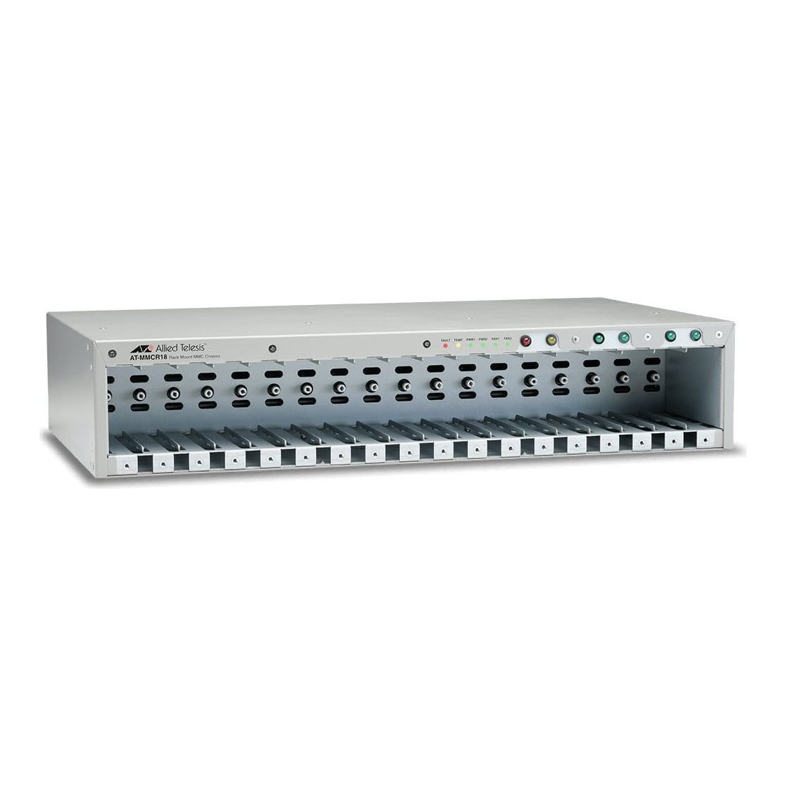 Allied Telesis MMCR18, 0 - 50 °C, -20 - 70 °C, 5 - 80%, 5 - 80%, UL, CSA, TUV, IEC 825-1, CE compliant, FCC Class A, IC Class A