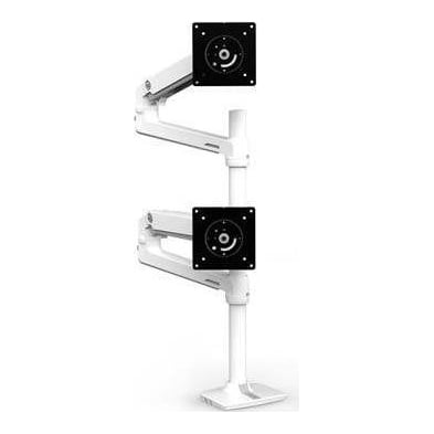 Ergotron LX Series LX Dual Stacking Arm, Clamp, 9.1 kg, 101.6 cm (40"), 100 x 100 mm, Height adjustment, White