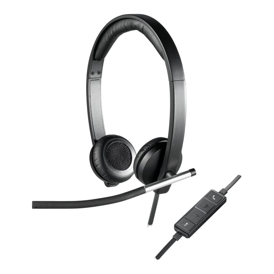 Logitech USB Headset Stereo H650e, Wired, Office/Call center, 50 - 10000 Hz, 120 g, Headset, Black, Silver