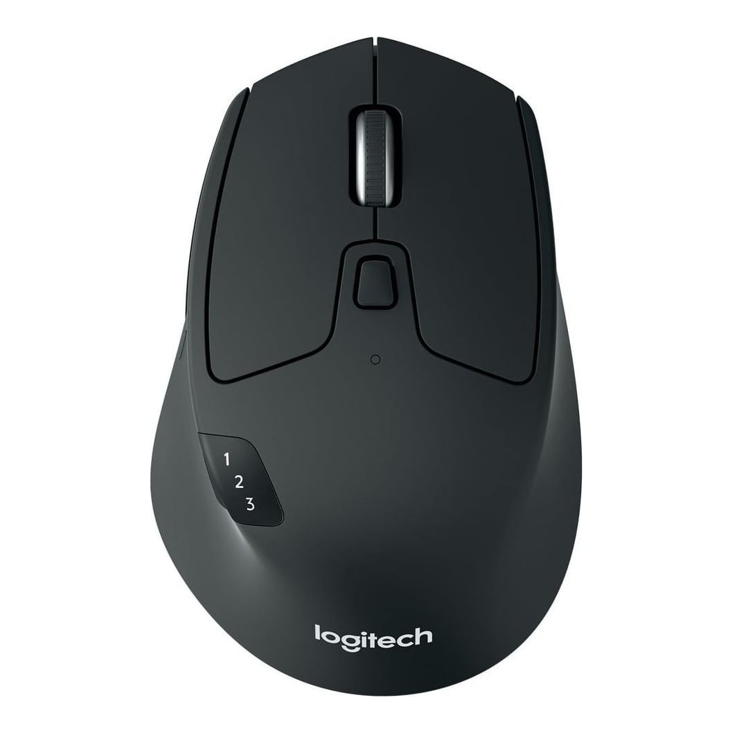 Logitech M720 Triathlon Mouse, Right-hand, Optical, RF Wireless + Bluetooth, 1000 DPI, Black
