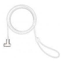 Compulocks T-bar Security Keyed Cable Lock White, Round key, Silver, White