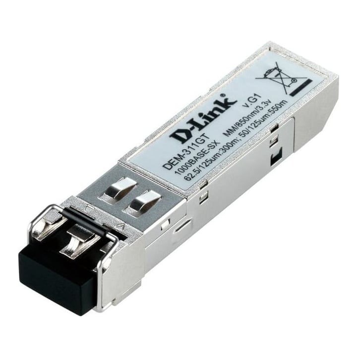 D-Link 1-port Mini-GBIC SFP to 1000BaseSX, 550m for all, Fiber optic, 1000 Mbit/s, SFP, LC, SX, 550 m