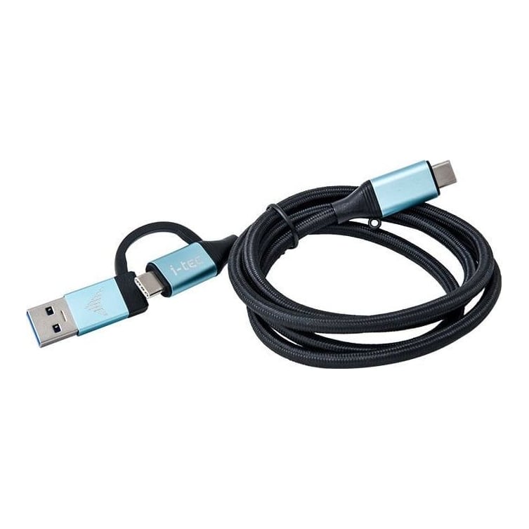 i-tec USB-C Cable to USB-C with Integrated USB 3.0 Adapter, 1 m, USB C, USB C, USB 3.2 Gen 1 (3.1 Gen 1), 10 Gbit/s, Black, Blue