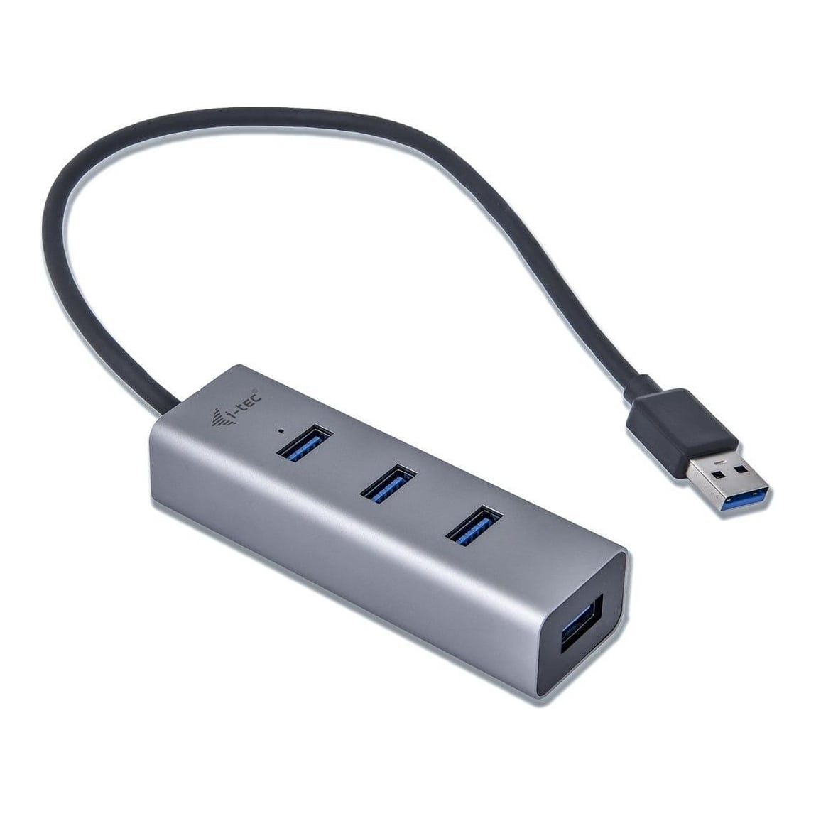 i-tec Metal USB 3.0 HUB 4 Port, USB 3.2 Gen 1 (3.1 Gen 1) Type-A, USB 3.2 Gen 1 (3.1 Gen 1) Type-A, 5000 Mbit/s, Grey, USB, 96 mm
