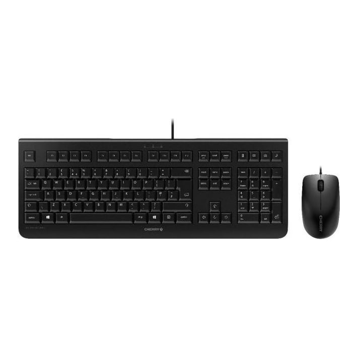 CHERRY DC 2000, Wired, USB, Membrane, QWERTY, Black, Mouse included