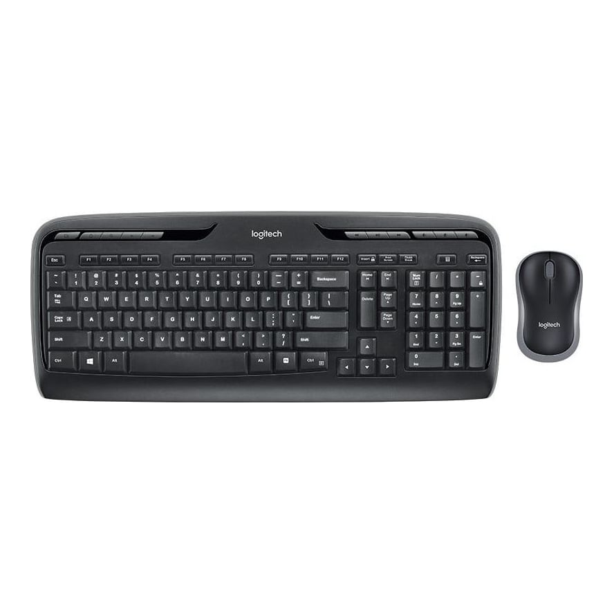 Logitech Wireless Combo MK330, Full-size (100%), Wireless, RF Wireless, QWERTY, Mouse included