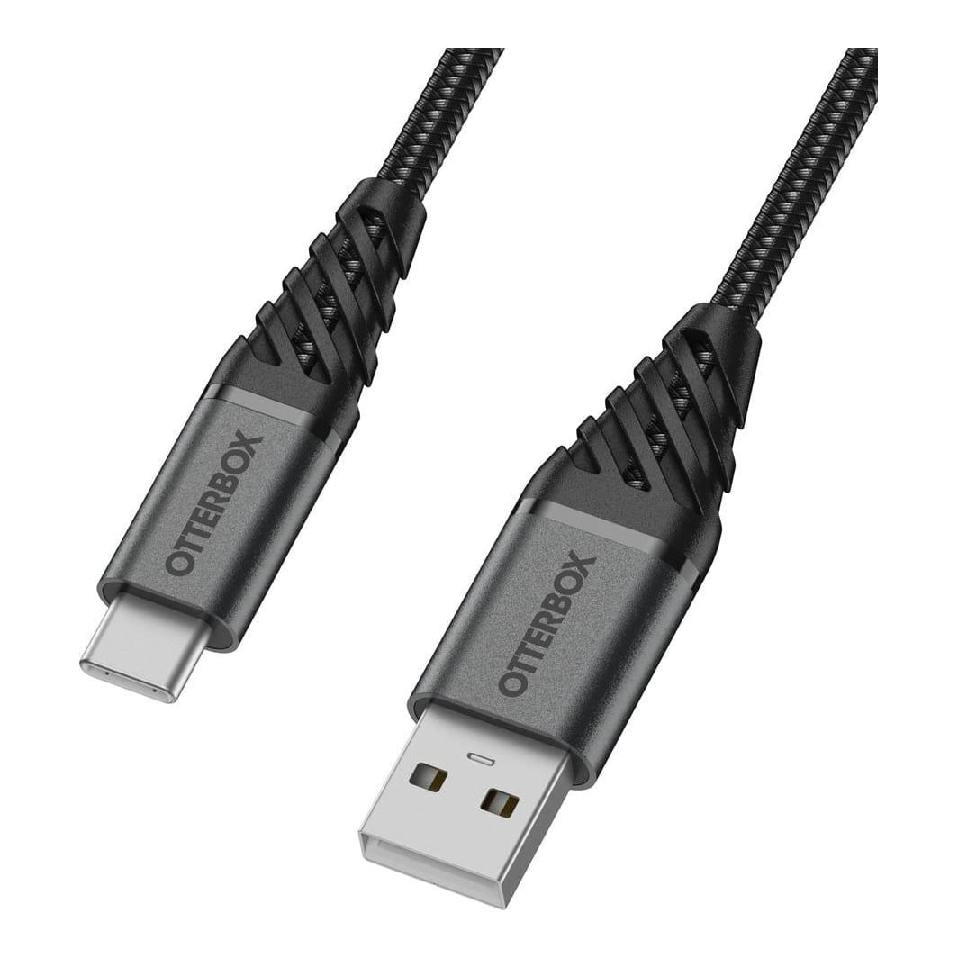 OtterBox Premium Cable USB A-C 2M, black, 2 m, USB C, USB A, USB 2.0, 0.48 Gbit/s, Black