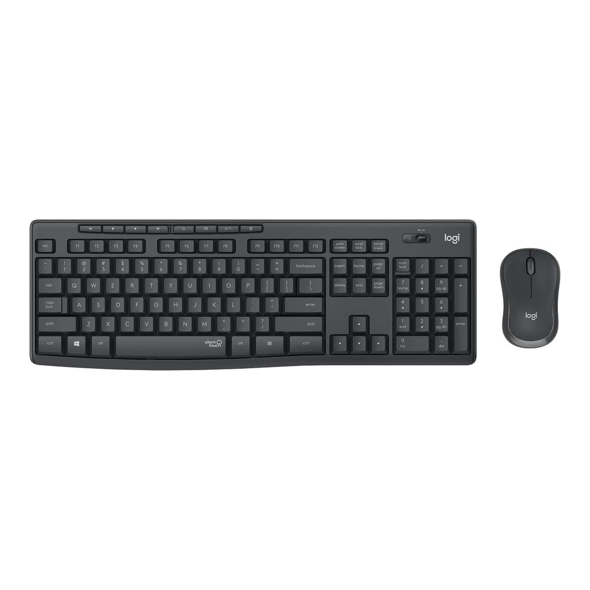 Logitech MK295 Silent Wireless Combo, Full-size (100%), Wireless, RF Wireless, Graphite, Mouse included