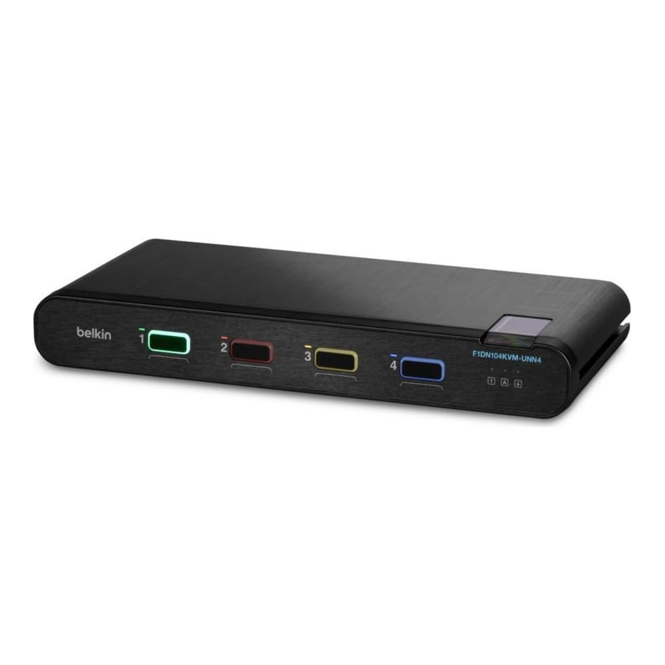 Linksys Belkin F1DN104KVM-UNN4, 3840 x 2160 pixels, 4K Ultra HD, Black