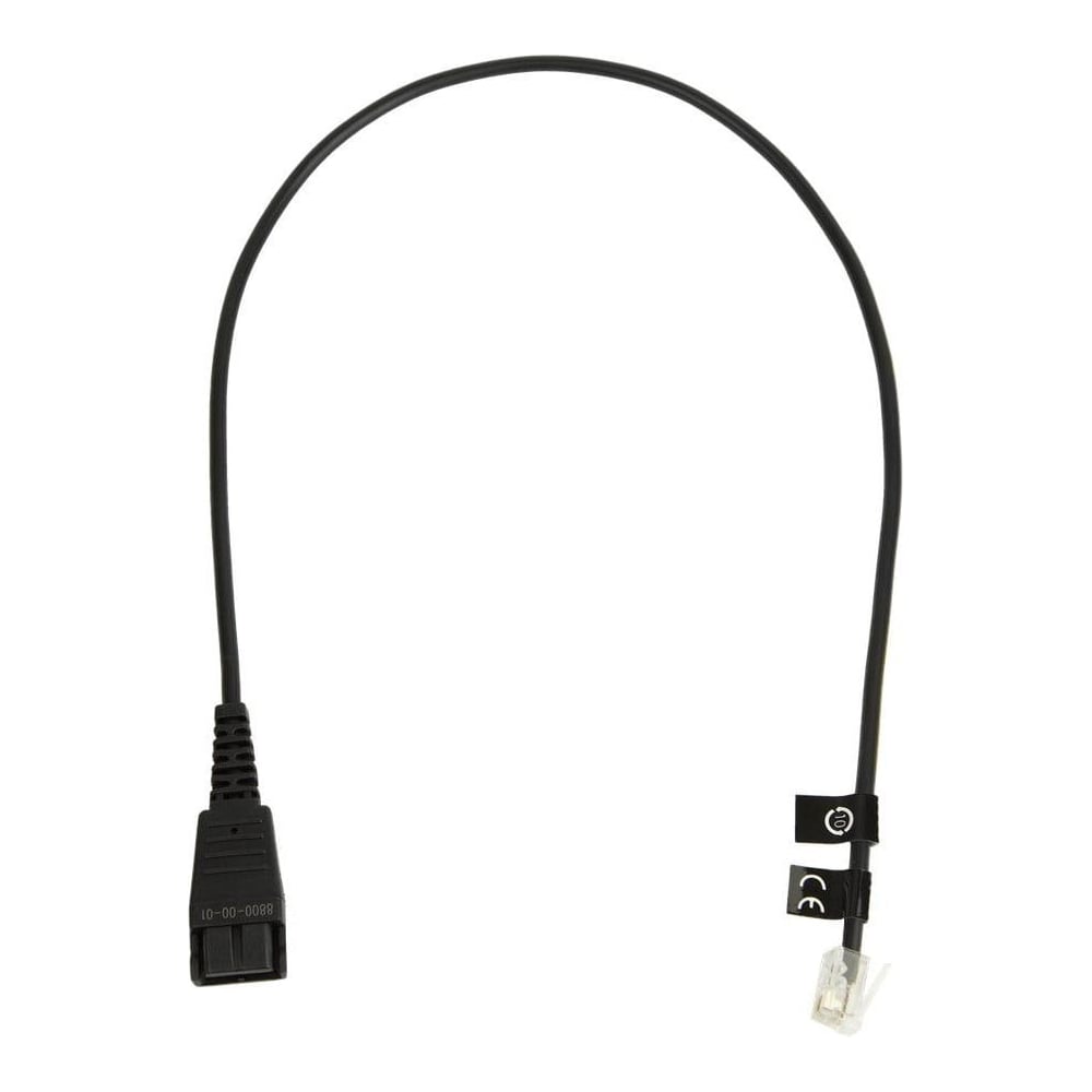 Jabra 8800-00-01, 0.5 m, QD, RJ10, Black, Male, Male
