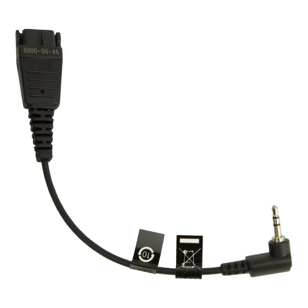 Jabra 8800-00-46, QD, Male, 2.5mm jack, Male, 0.15 m, Black