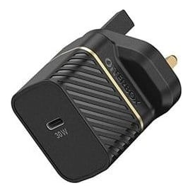 OtterBox UK Wall Charger 30W GaN - 1X USB-C 30W USB-PD, black, Indoor, AC, 3.3 V, Black