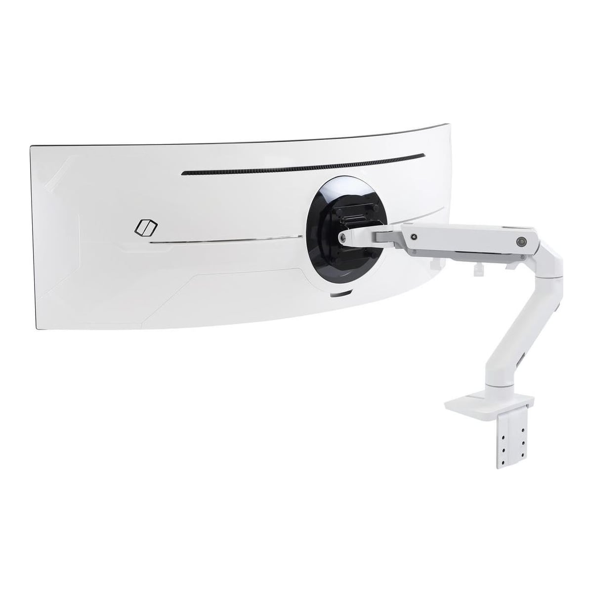Ergotron HX Series HX Desk Monitor Arm with HD Pivot (white), Clamp, 19.1 kg, 124.5 cm (49"), 100 x 100 mm, Height adjustment, White