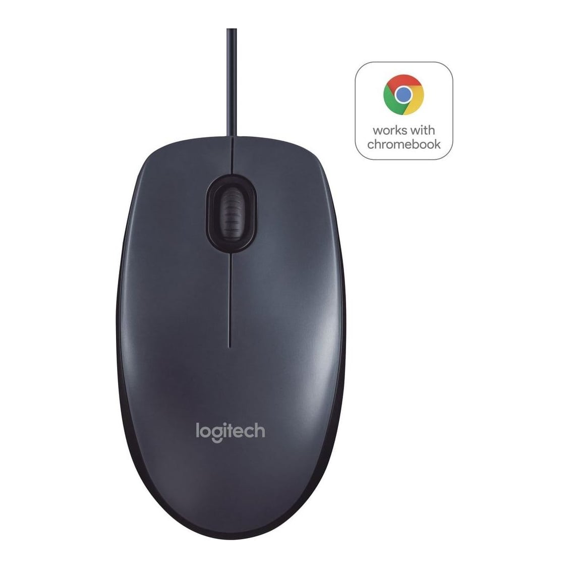 Logitech B100 Optical USB Mouse, Ambidextrous, Optical, USB Type-A, 800 DPI, Black