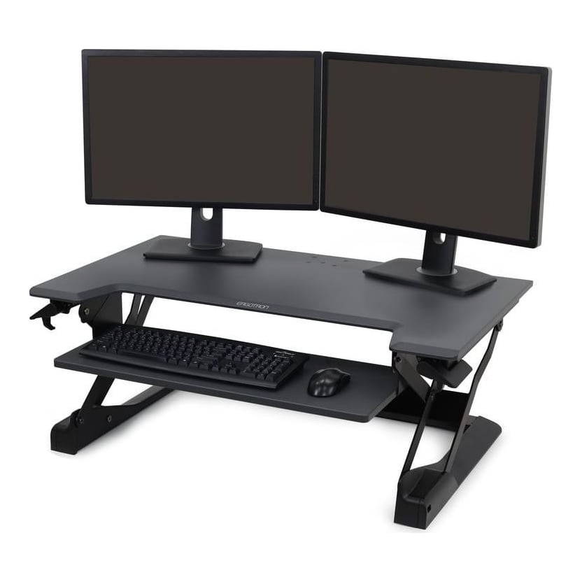 Ergotron WorkFit-TL, Rectangular shape, Stainless steel, Gaming, Home office, Office, Black, Black, 18 kg
