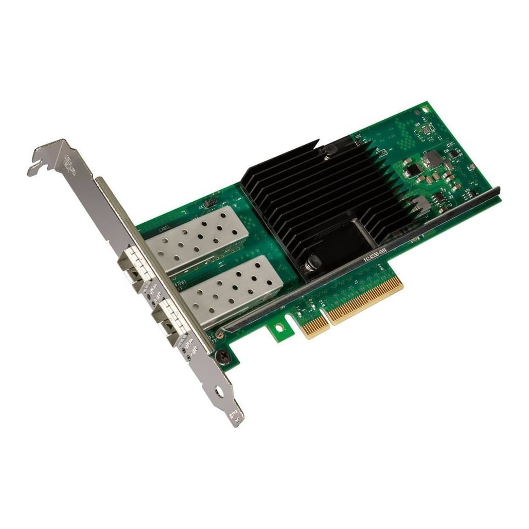 Intel X710DA2BLK, Internal, Wired, PCI Express, Fiber, 10000 Mbit/s, Black, Green, Stainless steel