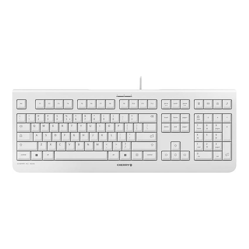 CHERRY KC 1000, Full-size (100%), Wired, USB, QWERTY, Grey