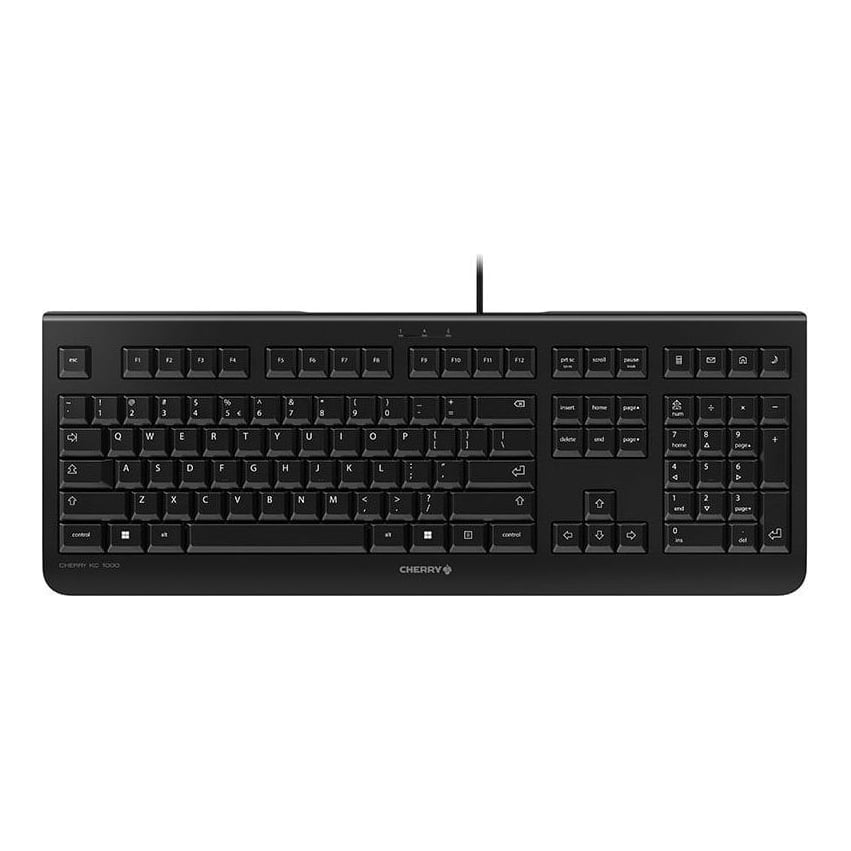 CHERRY KC 1000, Full-size (100%), Wired, USB, QWERTY, Black