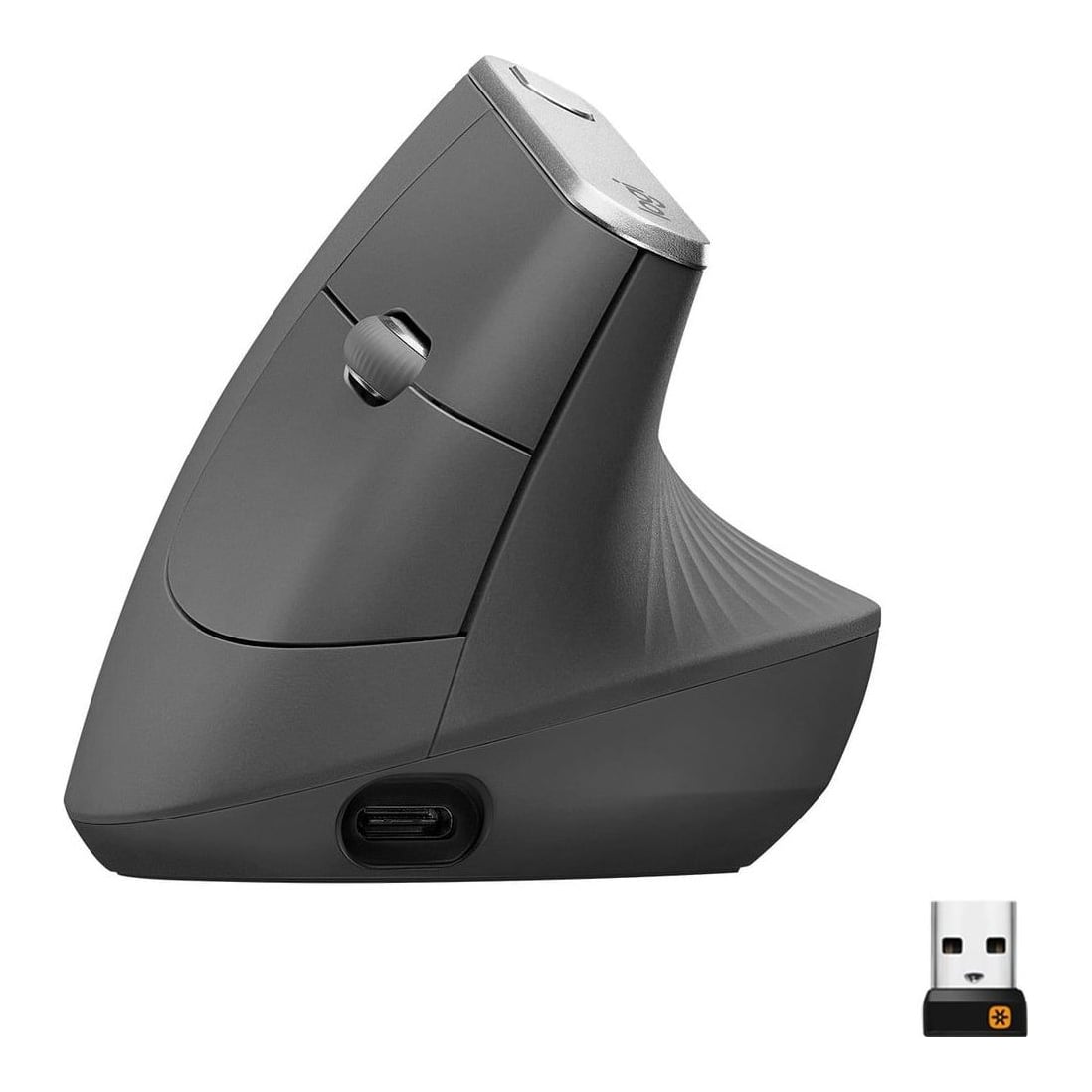 Logitech MX Vertical, Right-hand, Optical, RF Wireless + Bluetooth, 4000 DPI, Graphite