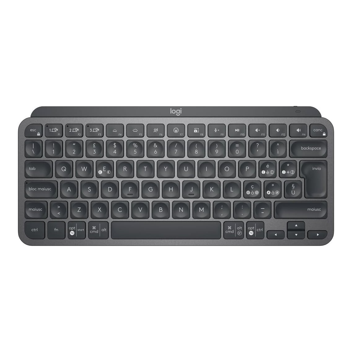 Logitech MX Keys Mini For Business, Wireless, RF Wireless + Bluetooth, Scissor key switch, QWERTY, LED, Graphite