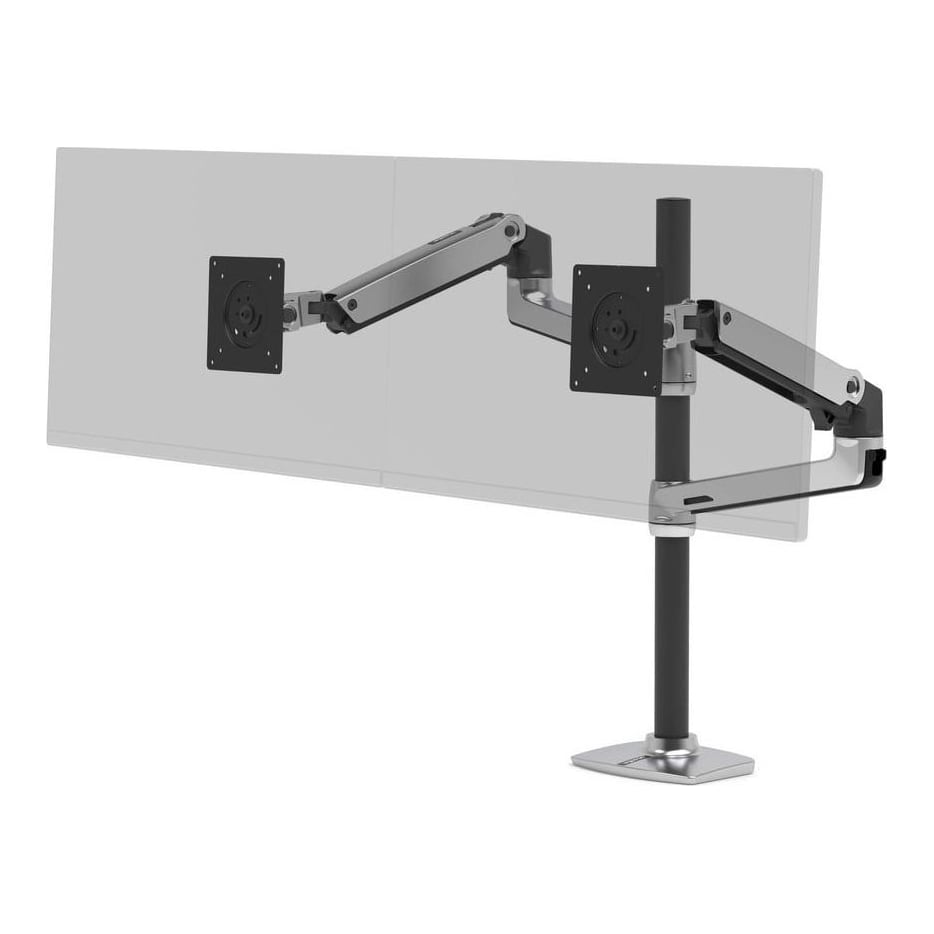 Ergotron LX Series LX Dual Stacking Arm Tall Pole, Clamp, 20 kg, 101.6 cm (40"), 100 x 100 mm, Height adjustment, Aluminium