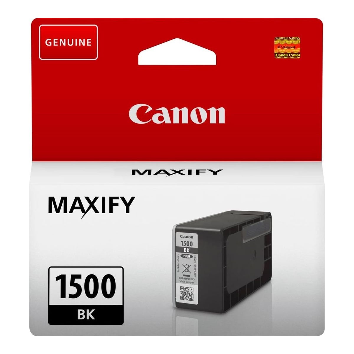 Canon PGI-1500BK Black Ink Cartridge, Black, Pigment-based ink, 12.4 ml