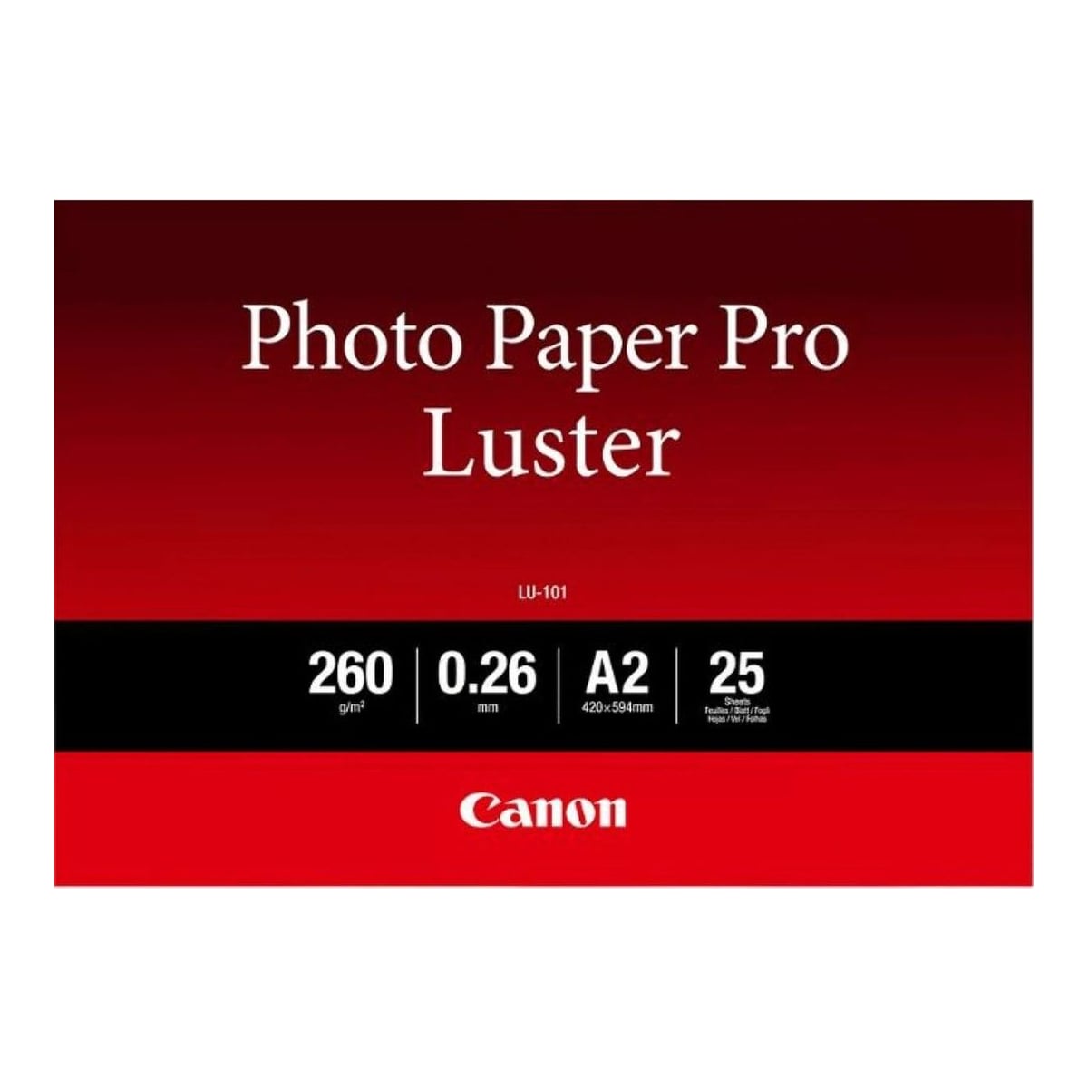 Canon LU-101 Luster Photo Paper Pro A2 - 25 Sheets, 260 g/m², A2, White, 25 sheets