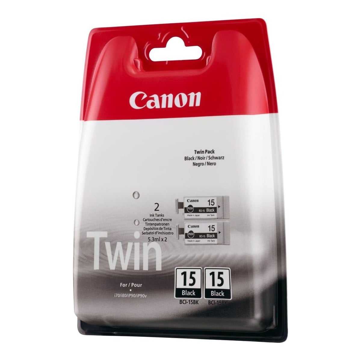 Canon BCI-15BK Black Ink Cartridge (Twin Pack), Black, Pigment-based ink, 2 pc(s), 242 pages, Multi pack