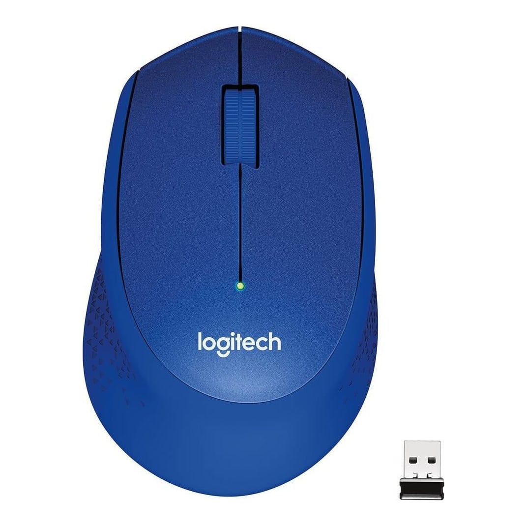 Logitech M330 SILENT PLUS, Right-hand, Optical, RF Wireless, 1000 DPI, Blue