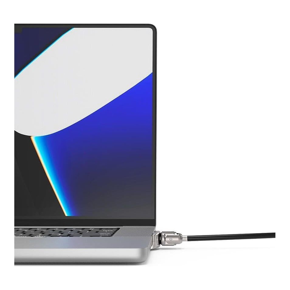 Compulocks Ledge Lock Adapter for MacBook Pro 16" M1, M2 & M3 with Keyed Cable Lock Silver, Latch, Black, Silver