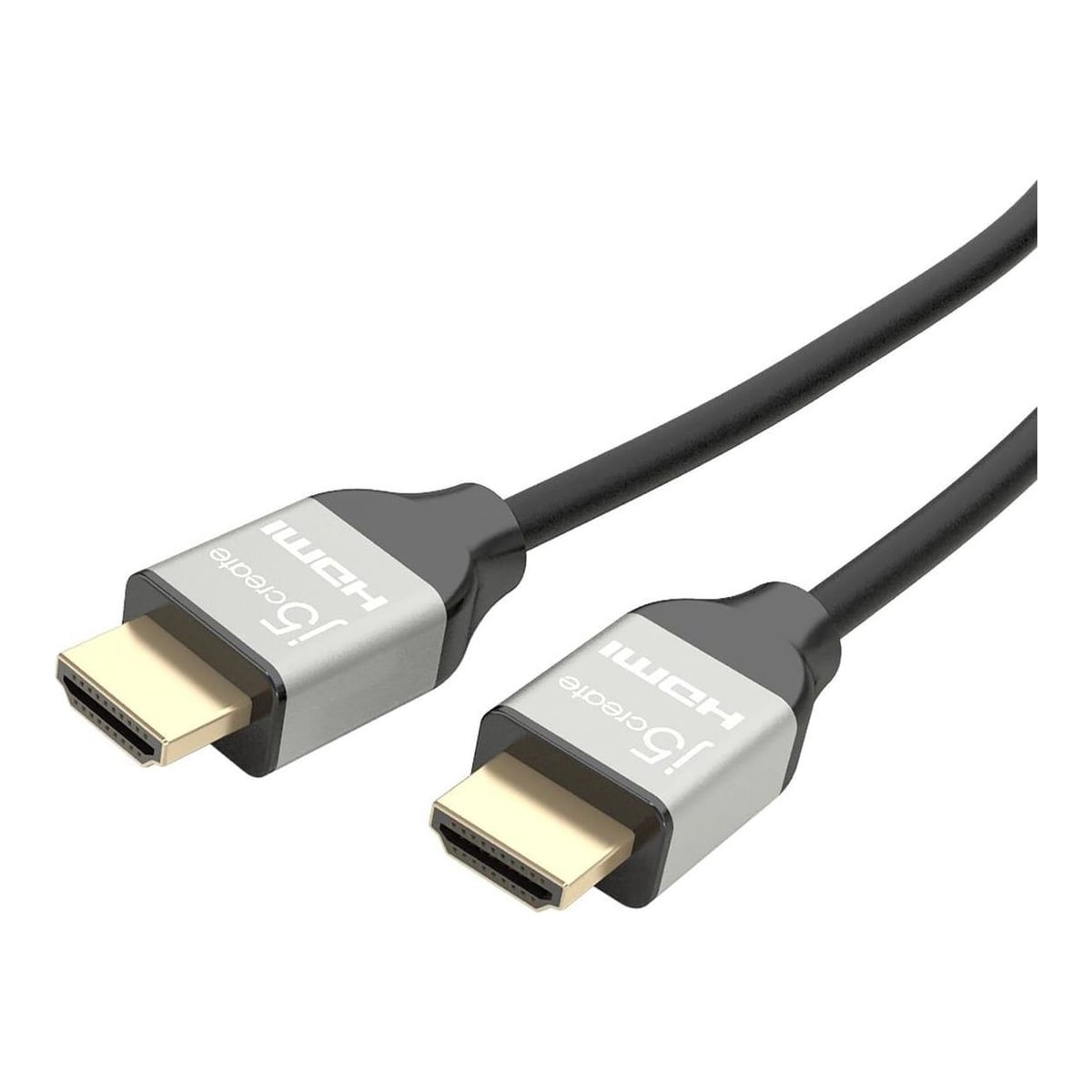 j5create JDC52 Ultra HD 4K HDMI™ Cable, Black and Grey, 2 m, 2 m, HDMI Type A (Standard), HDMI Type A (Standard), 3840 x 2160 pixels, 3D, Black, Grey