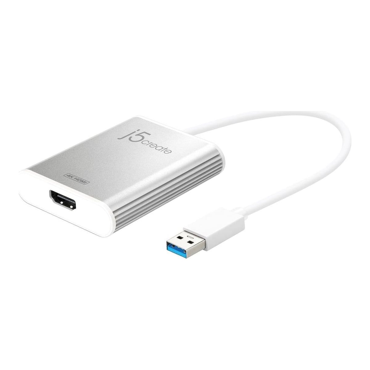 j5create JUA354 USB™ 3.0 to 4K HDM™ Display Adapter, Silver, 2.0/3.2 Gen 1 (3.1 Gen 1), USB Type-A, HDMI output