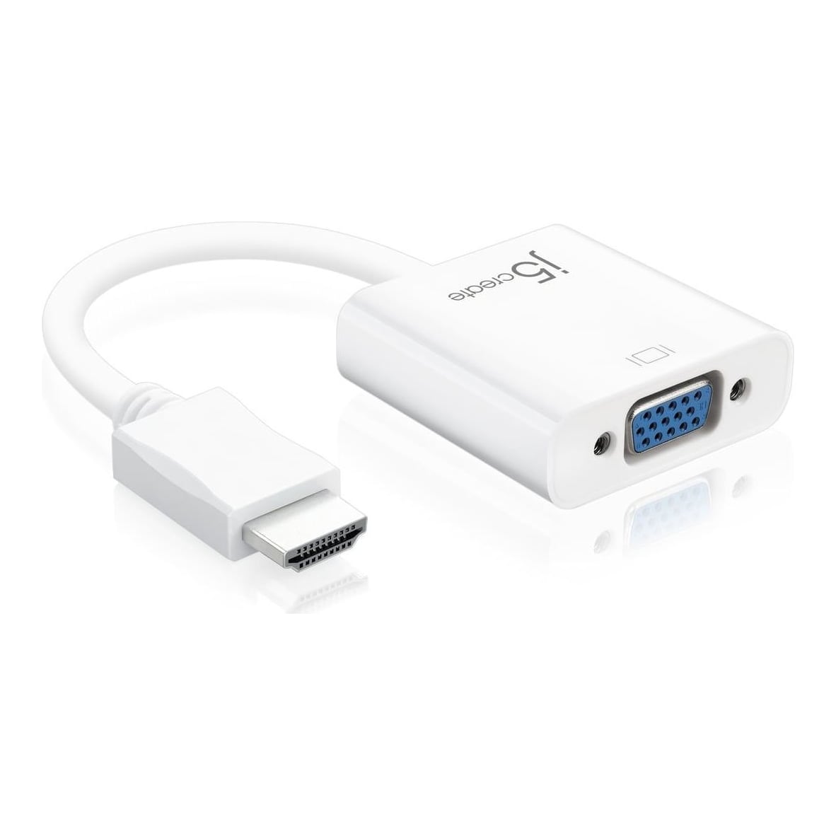 j5create JDA213 HDMI™ to VGA Adapter, White, 0.1 m, HDMI, VGA, Male, Female, 1920 x 1080 pixels