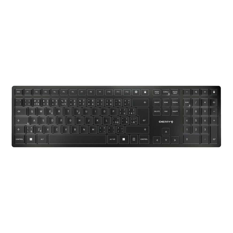 CHERRY KW 9100 SLIM, Wireless, RF Wireless + Bluetooth, Black