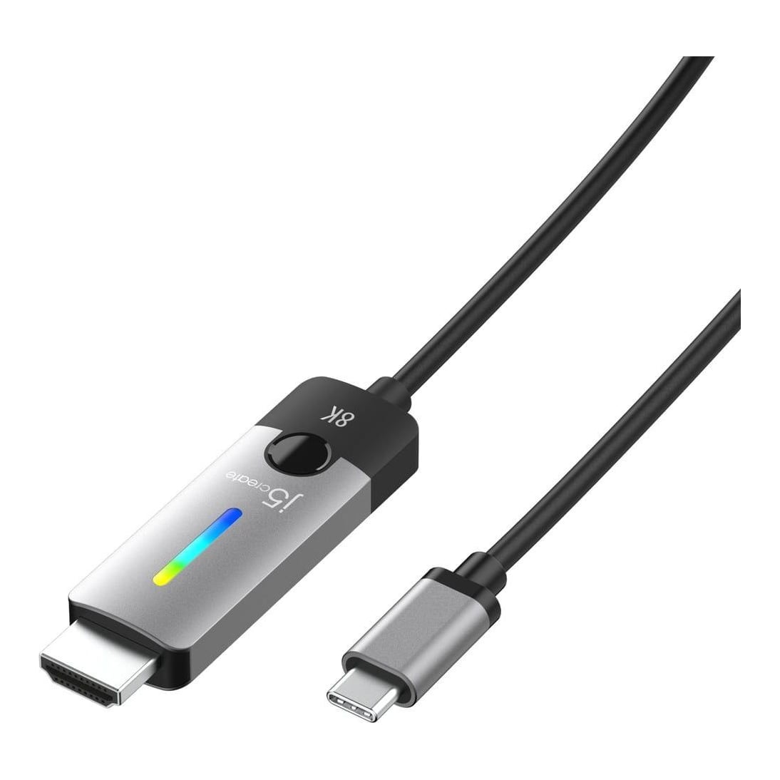 j5create JCC157-N USB-C® to HDMI™ 2.1 8K Cable, 1.79 m, USB Type-C, HDMI, Male, Male, 3840 x 2160, 7680 x 4320