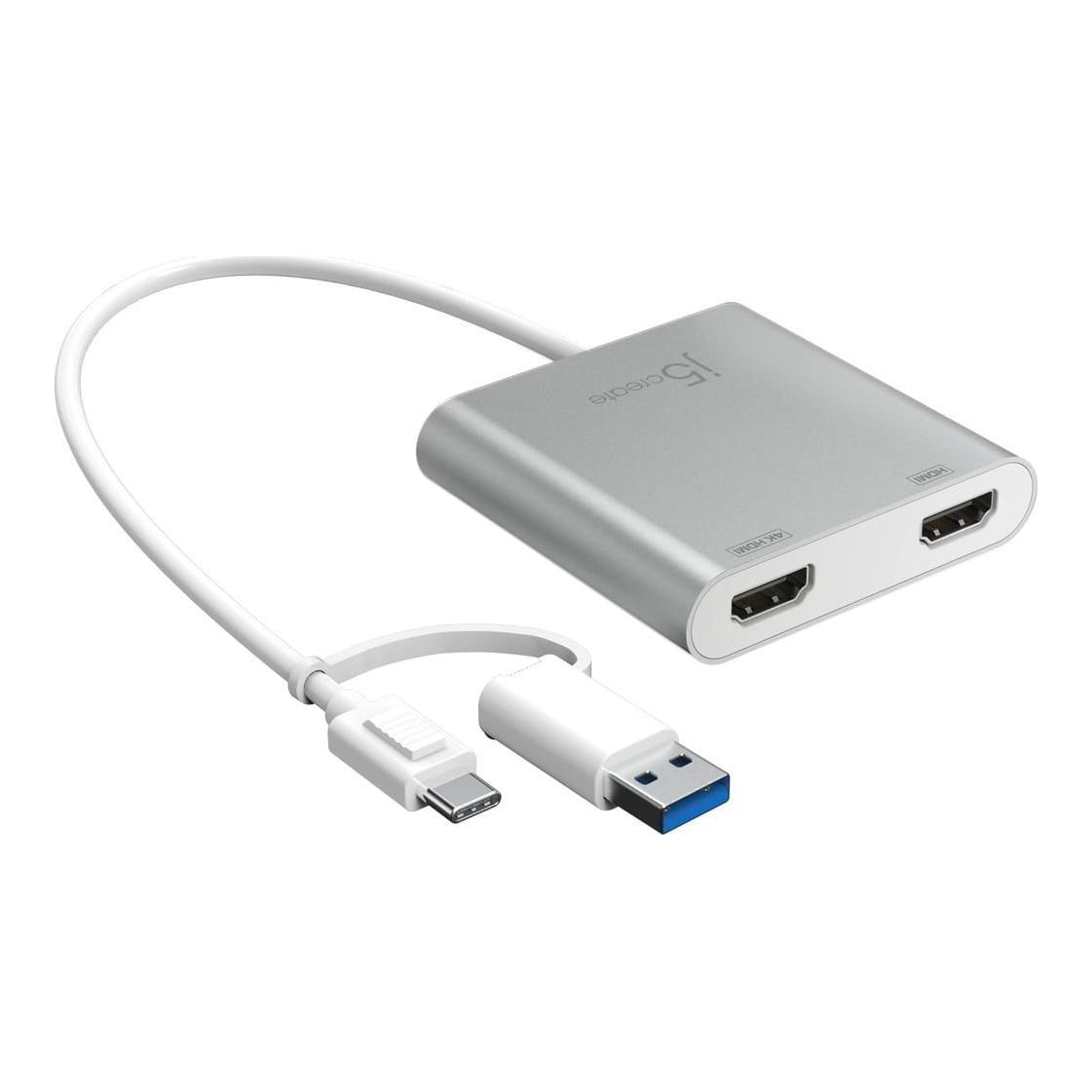 j5create JCA365-N USB-C® to Dual HDMI™ Multi-Monitor Adapter, 3.2 Gen 1 (3.1 Gen 1), USB Type-A, USB Type-C, HDMI output, 3840 x 2160 pixels