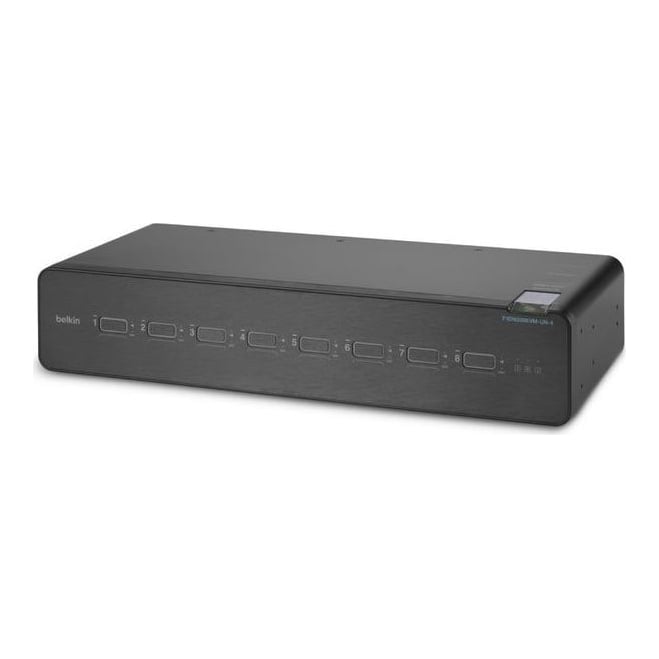 Linksys Belkin F1DN208KVM-UN-4, 3840 x 2160 pixels, 4K Ultra HD, Rack mounting, Black