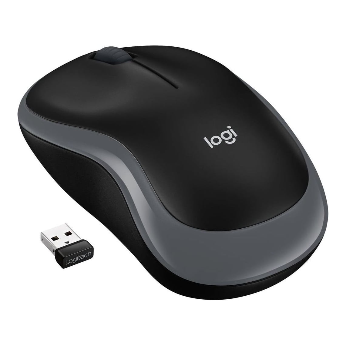 Logitech Wireless Mouse M185, Ambidextrous, Optical, RF Wireless, 1000 DPI, Grey