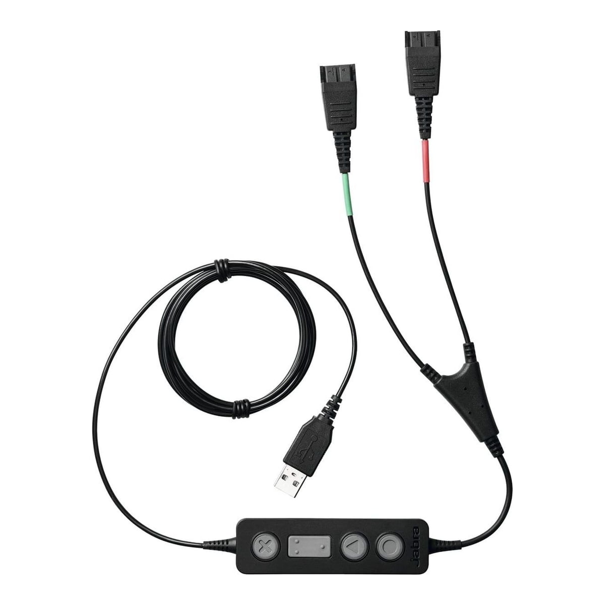 Jabra LINK 265, USB2.0, Male, 2x QD, Male, Black