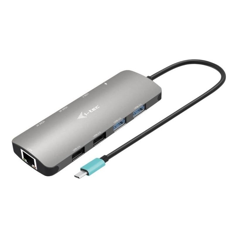 i-tec USB-C Metal Nano 2x Display Docking Station + Power Delivery 100 W, Wired, USB 3.2 Gen 1 (3.1 Gen 1) Type-C, 100 W, 10,100,1000 Mbit/s, Silver, 5 Gbit/s
